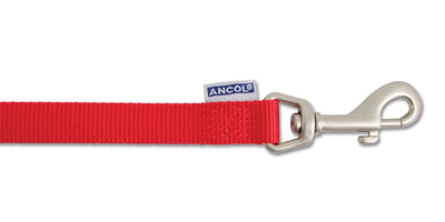 Ancol Viva Nylon Padded Snap Lead Red 12mm X1m